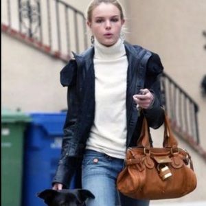 Chloe Paddington *Authentic* Large Padlock & Key VGC Tan/Brown Gold Hardware